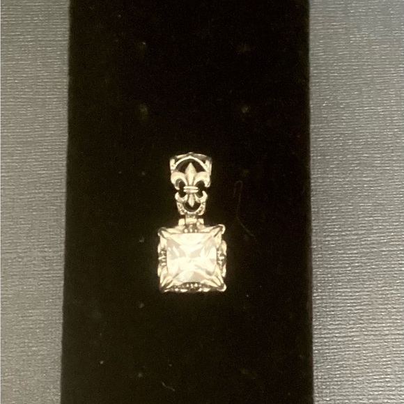 Silpada Jewelry - Silpada Sterling 925 Fleur De Lis Uptown Cubic Zirconia CZ Square Pendant S0979